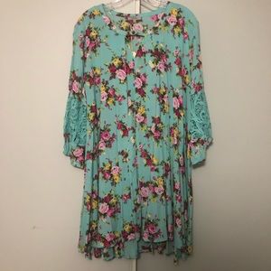 Blue floral dress